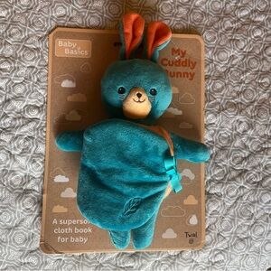 My Cuddly Bunny Plush Toy & Book- Teal and Orange